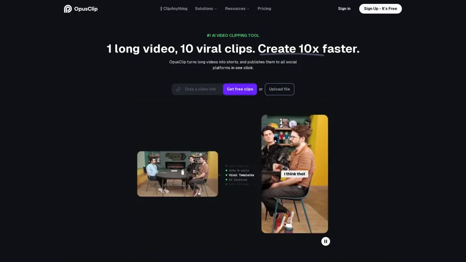 OpusClip - AI-powered Video Repurposing